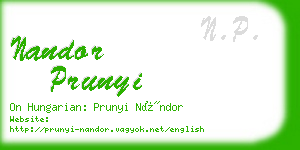 nandor prunyi business card